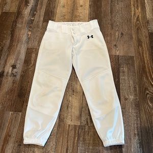 Boys Under Armour White Baseball Pants - Size Small (8-10) - Good condition.